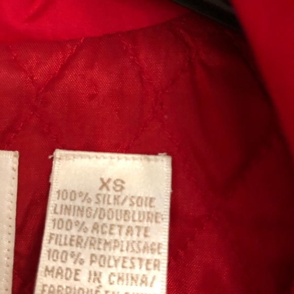 Red silk Dana Buchman topper coat - Picture 3 of 8